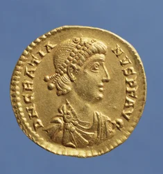 Solidus (obverse) of Gratian (375-383) Draped, Cuirassed Wearing a Diadem